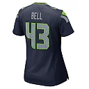 Zennovawear Women's Seattle Seahawks Levi Bell College Navy Team Game Jersey