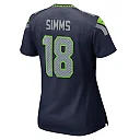 Zennovawear Women's Seattle Seahawks Marcus Simms College Navy Game Jersey