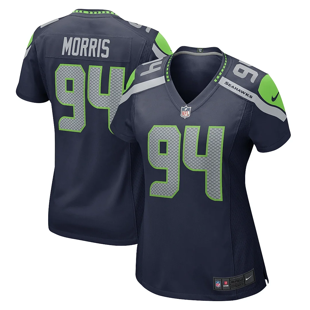 Zennovawear Women's Seattle Seahawks Mike Morris College Navy Game Jersey