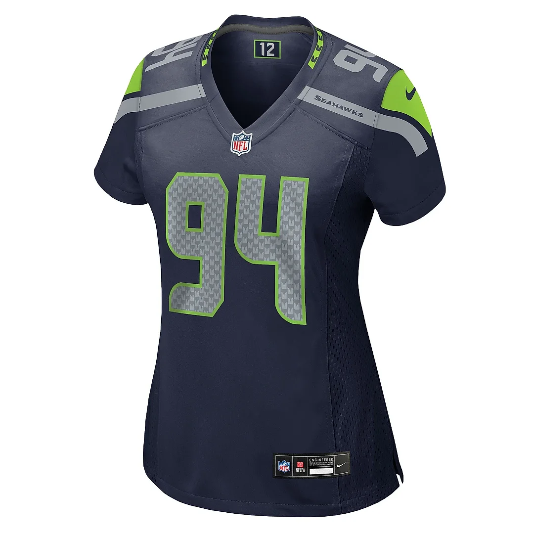 Zennovawear Women's Seattle Seahawks Mike Morris College Navy Team Game Jersey