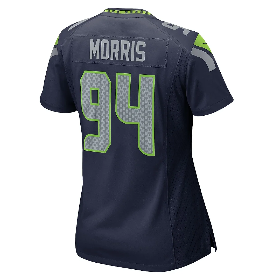 Zennovawear Women's Seattle Seahawks Mike Morris College Navy Team Game Jersey