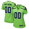 Zennovawear Women's Seattle Seahawks Neon Green Alternate Custom Game Jersey