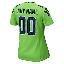 Zennovawear Women's Seattle Seahawks Neon Green Alternate Custom Game Jersey