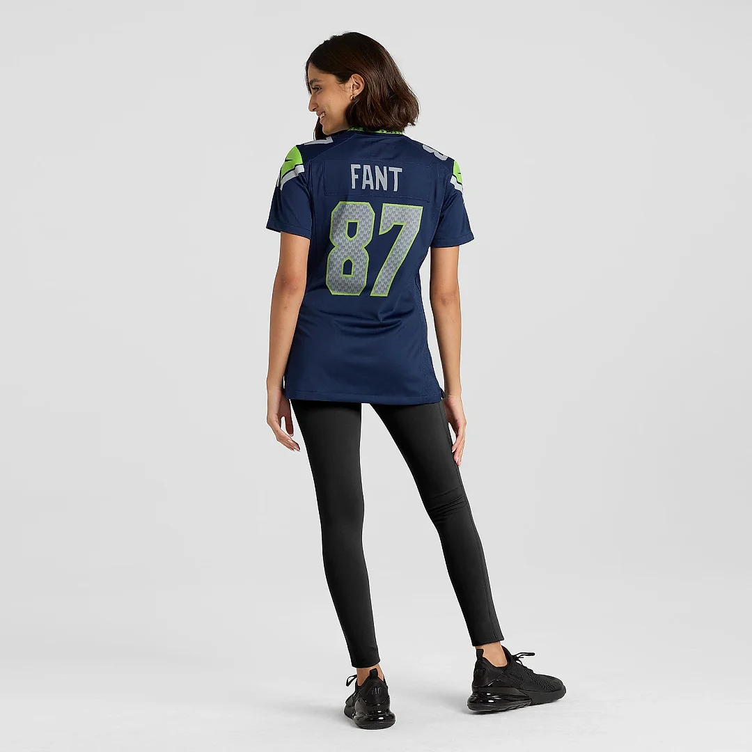 Zennovawear Women's Seattle Seahawks Noah Fant College Navy Team Game Jersey