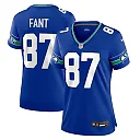 Zennovawear Women's Seattle Seahawks Noah Fant Royal Throwback Player Game Jersey