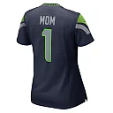 Zennovawear Women's Seattle Seahawks Number 1 Mom College Navy Game Jersey