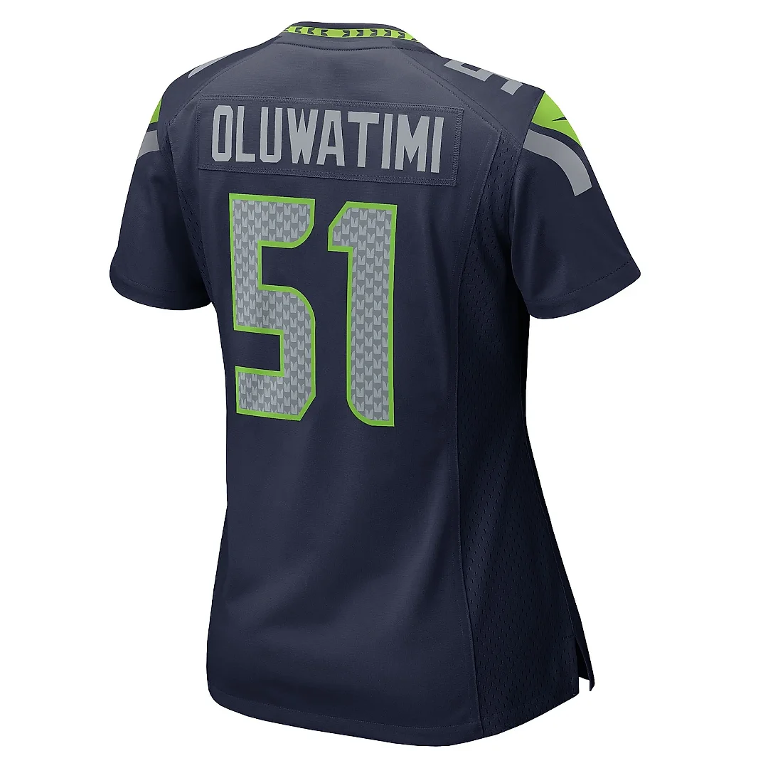 Zennovawear Women's Seattle Seahawks Olu Oluwatimi College Navy Team Game Jersey
