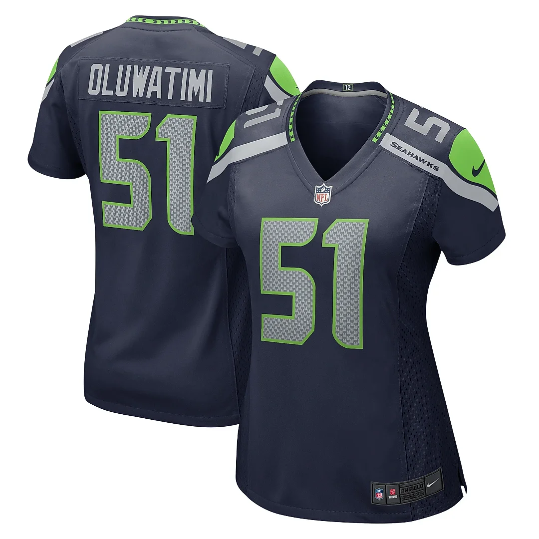 Zennovawear Women's Seattle Seahawks Olusegun Oluwatimi College Navy Game Jersey