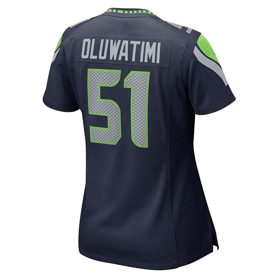 Zennovawear Women's Seattle Seahawks Olusegun Oluwatimi College Navy Game Jersey