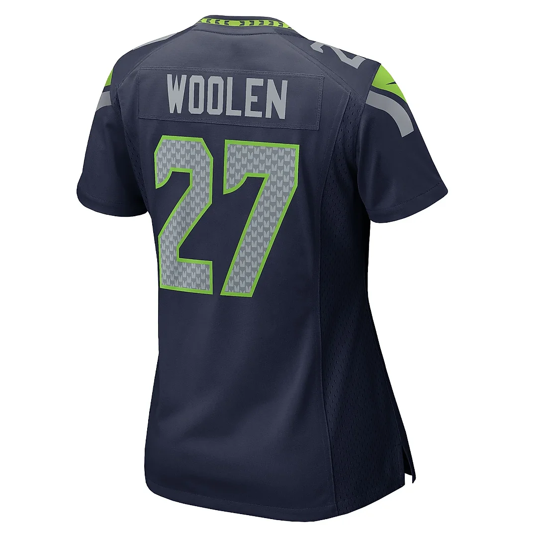 Zennovawear Women's Seattle Seahawks Riq Woolen College Navy Team Game Jersey