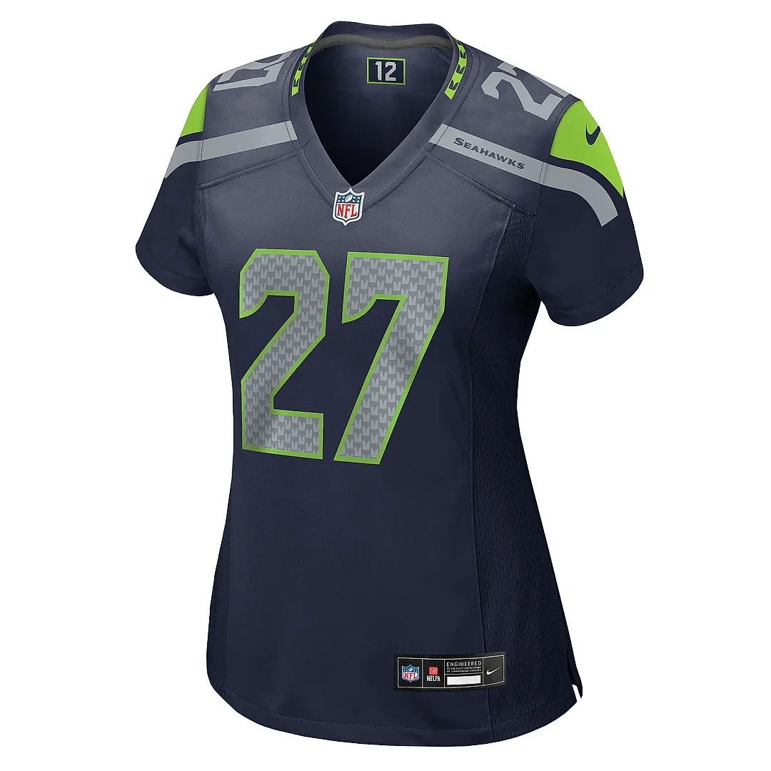 Zennovawear Women's Seattle Seahawks Riq Woolen College Navy Team Game Jersey