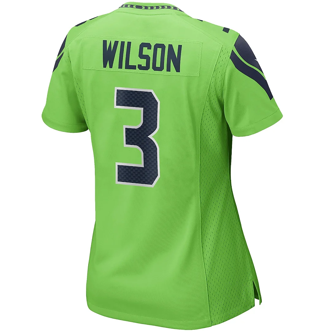 Zennovawear Women's Seattle Seahawks Russell Wilson Neon Green Alternate Game Jersey