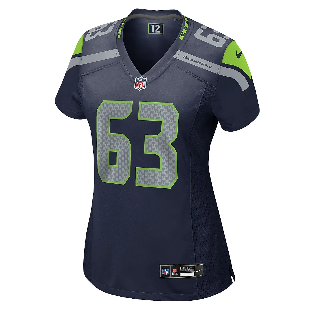 Zennovawear Women's Seattle Seahawks Sataoa Laumea College Navy Team Game Jersey