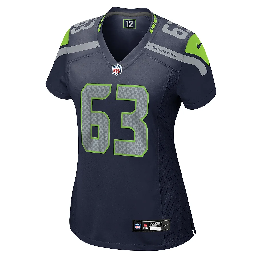 Zennovawear Women's Seattle Seahawks Sataoa Laumea College Navy Game Jersey