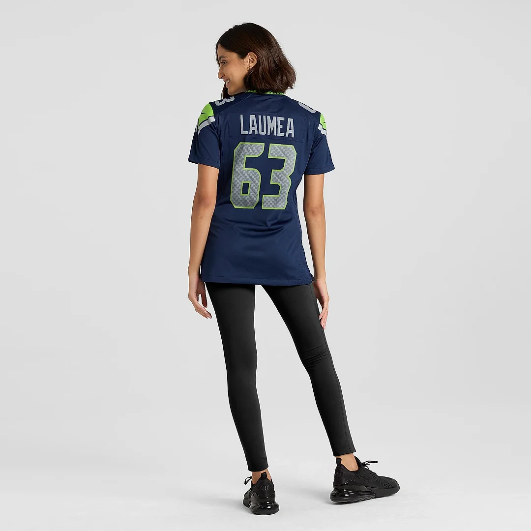 Zennovawear Women's Seattle Seahawks Sataoa Laumea College Navy Game Jersey
