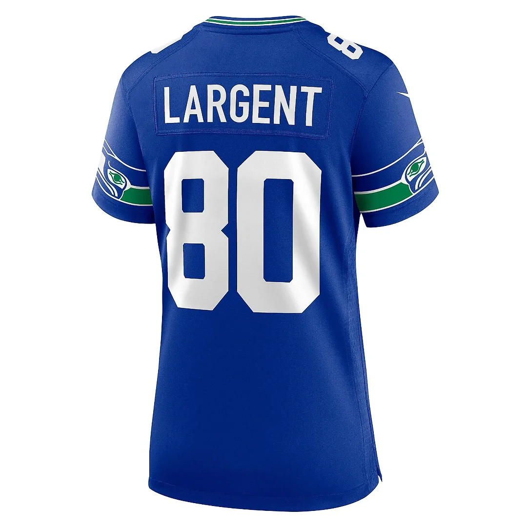 Zennovawear Women's Seattle Seahawks Steve Largent Royal Throwback Retired Player Game Jersey
