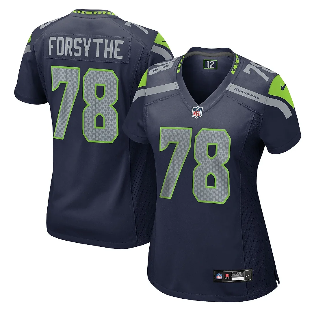 Zennovawear Women's Seattle Seahawks Stone Forsythe College Navy Team Game Jersey