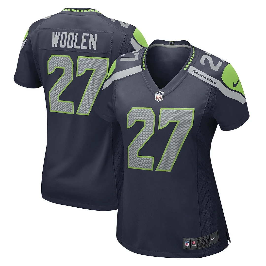 Zennovawear Women's Seattle Seahawks Tariq Woolen College Navy Game Player Jersey
