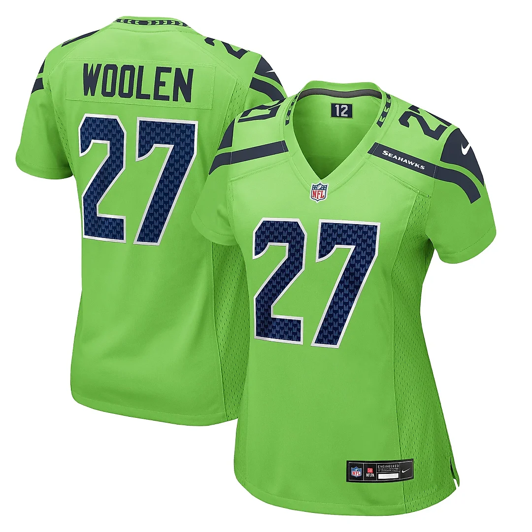Zennovawear Women's Seattle Seahawks Tariq Woolen Neon Green Game Jersey
