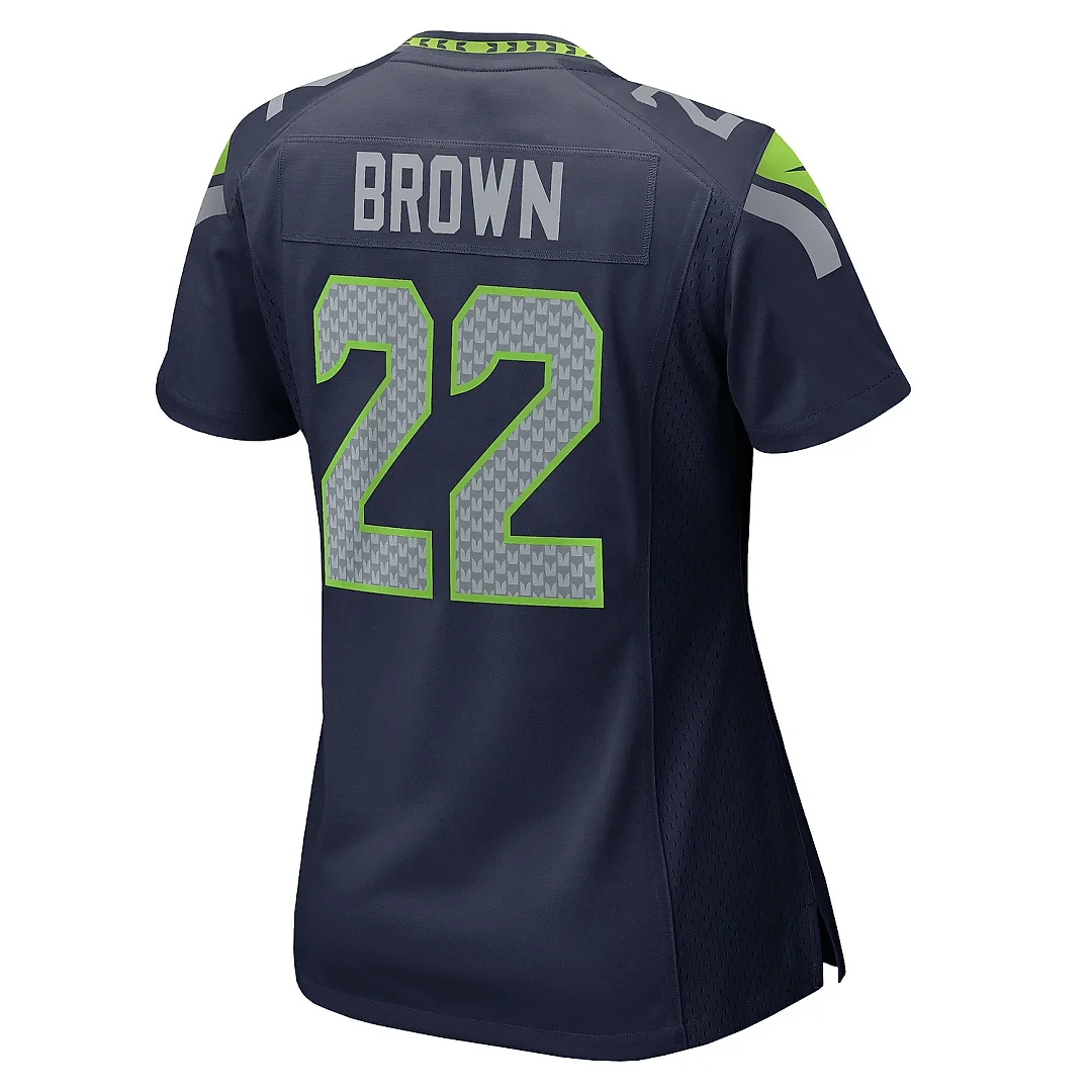 Zennovawear Women's Seattle Seahawks Tre Brown College Navy Team Game Jersey