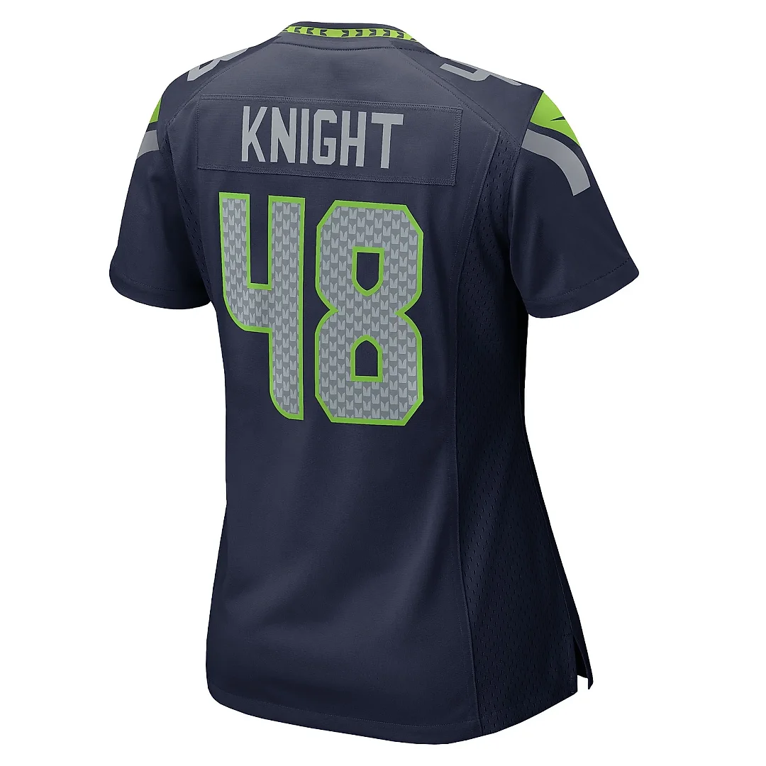 Zennovawear Women's Seattle Seahawks Tyrice Knight College Navy Team Game Jersey