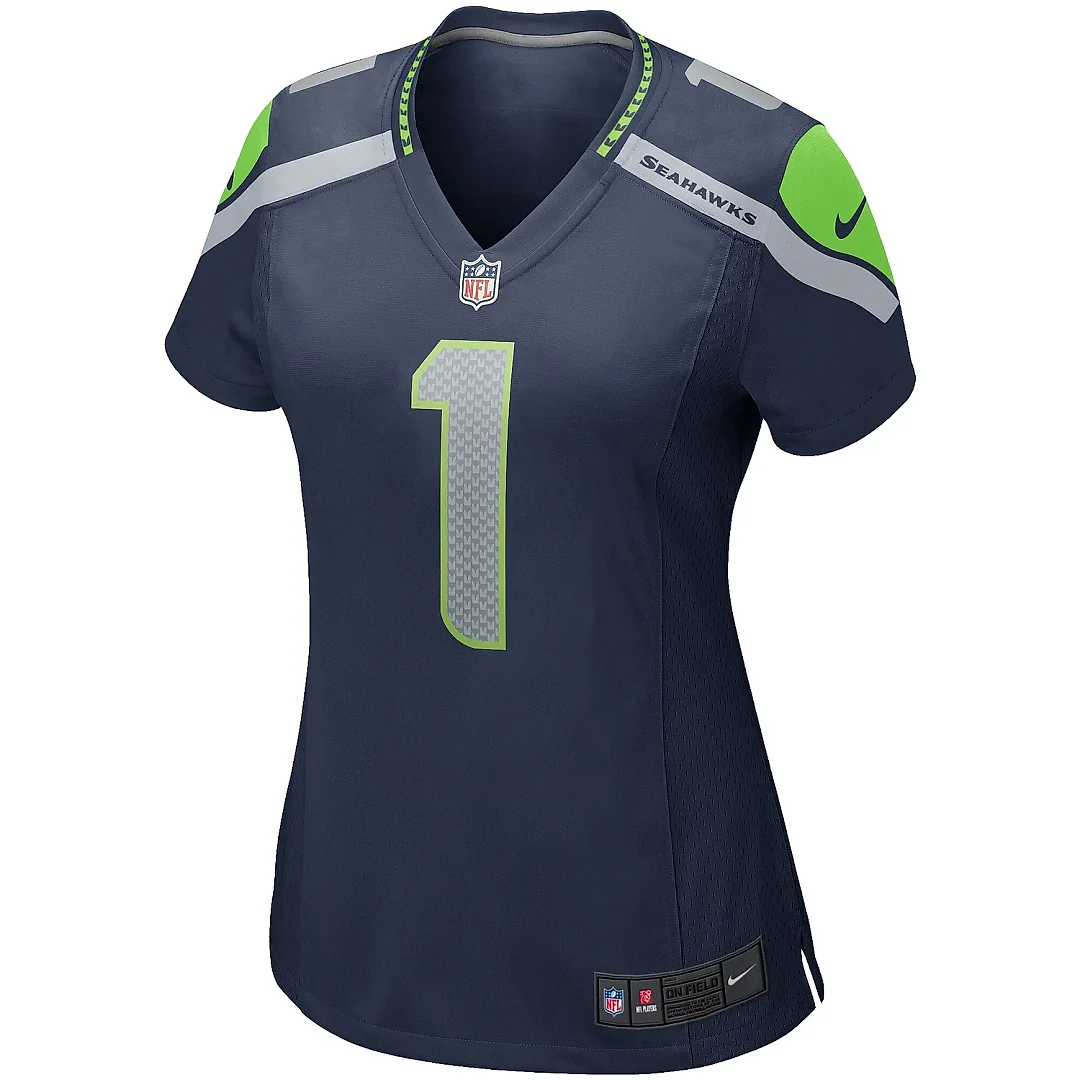Zennovawear Women's Seattle Seahawks Warren Moon College Navy Game Retired Player Jersey