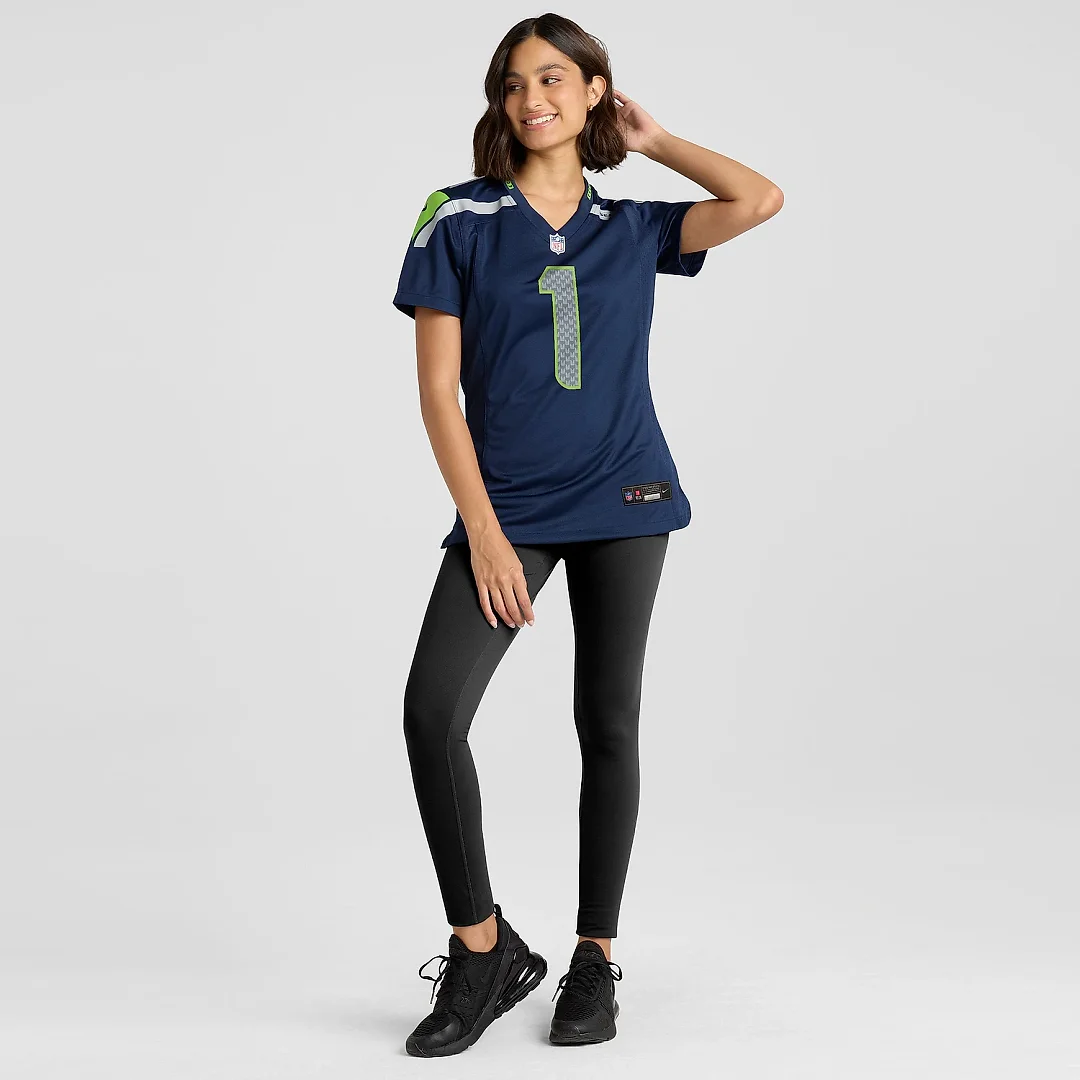 Zennovawear Women's Seattle Seahawks Warren Moon College Navy Game Retired Player Jersey