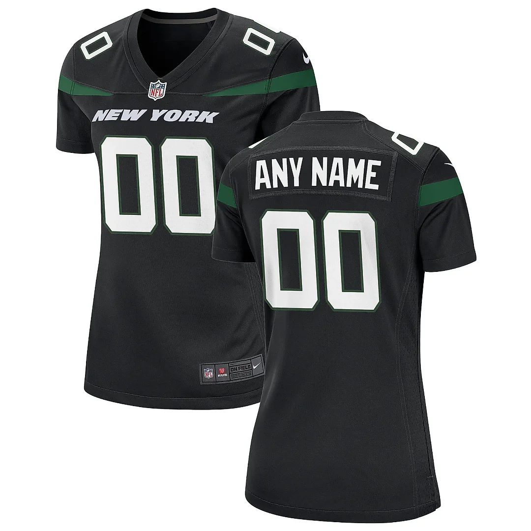 Zennovawear Women's Stealth Black New York Jets Alternate Custom Game Jersey