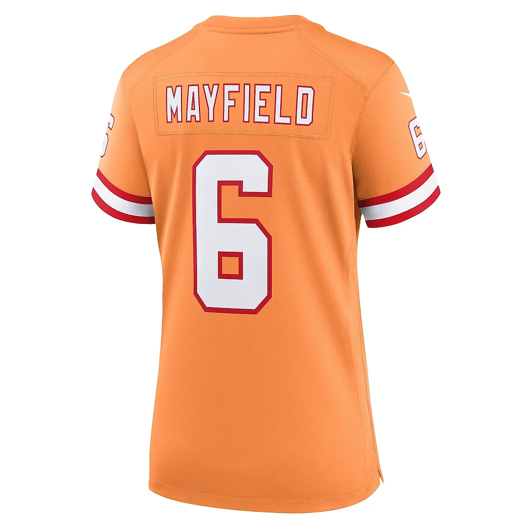 Zennovawear Women's Tampa Bay Buccaneers Baker Mayfield Orange Throwback Game Jersey