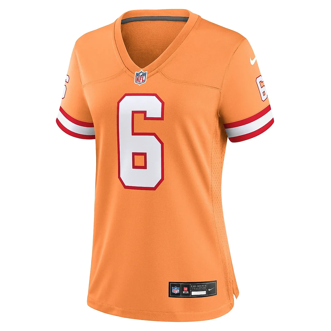 Zennovawear Women's Tampa Bay Buccaneers Baker Mayfield Orange Throwback Game Jersey