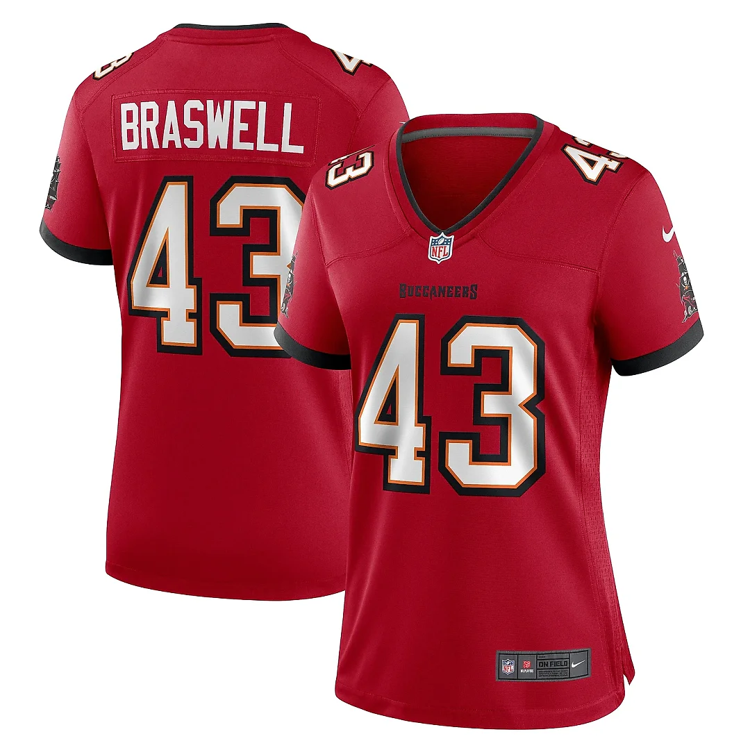 Zennovawear Women's Tampa Bay Buccaneers Chris Braswell Red Game Jersey