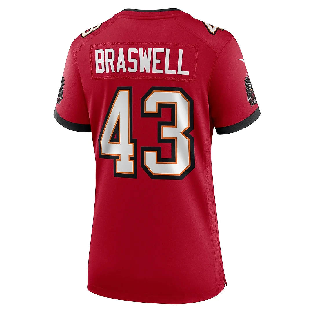 Zennovawear Women's Tampa Bay Buccaneers Chris Braswell Red Game Jersey