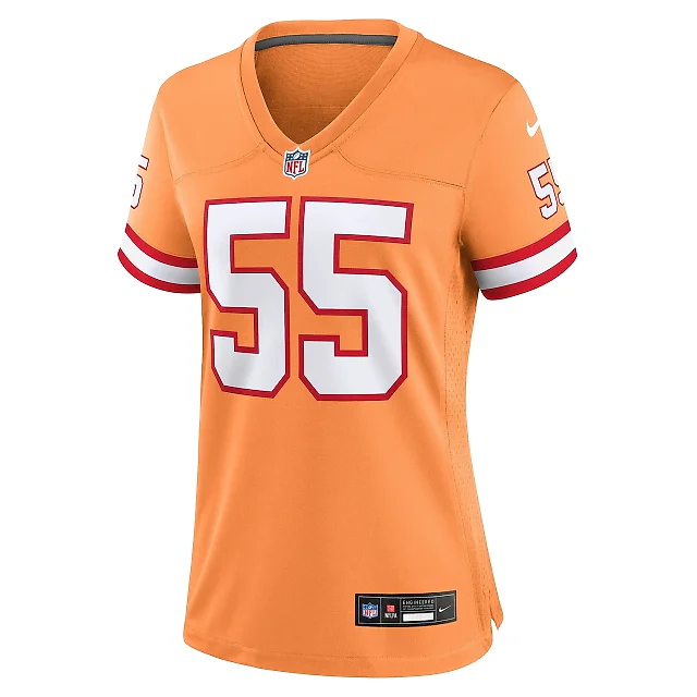 Zennovawear Women's Tampa Bay Buccaneers Derrick Brooks Orange Throwback Game Jersey