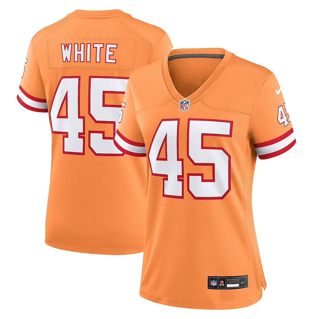 Zennovawear Women's Tampa Bay Buccaneers Devin White Orange Player Jersey