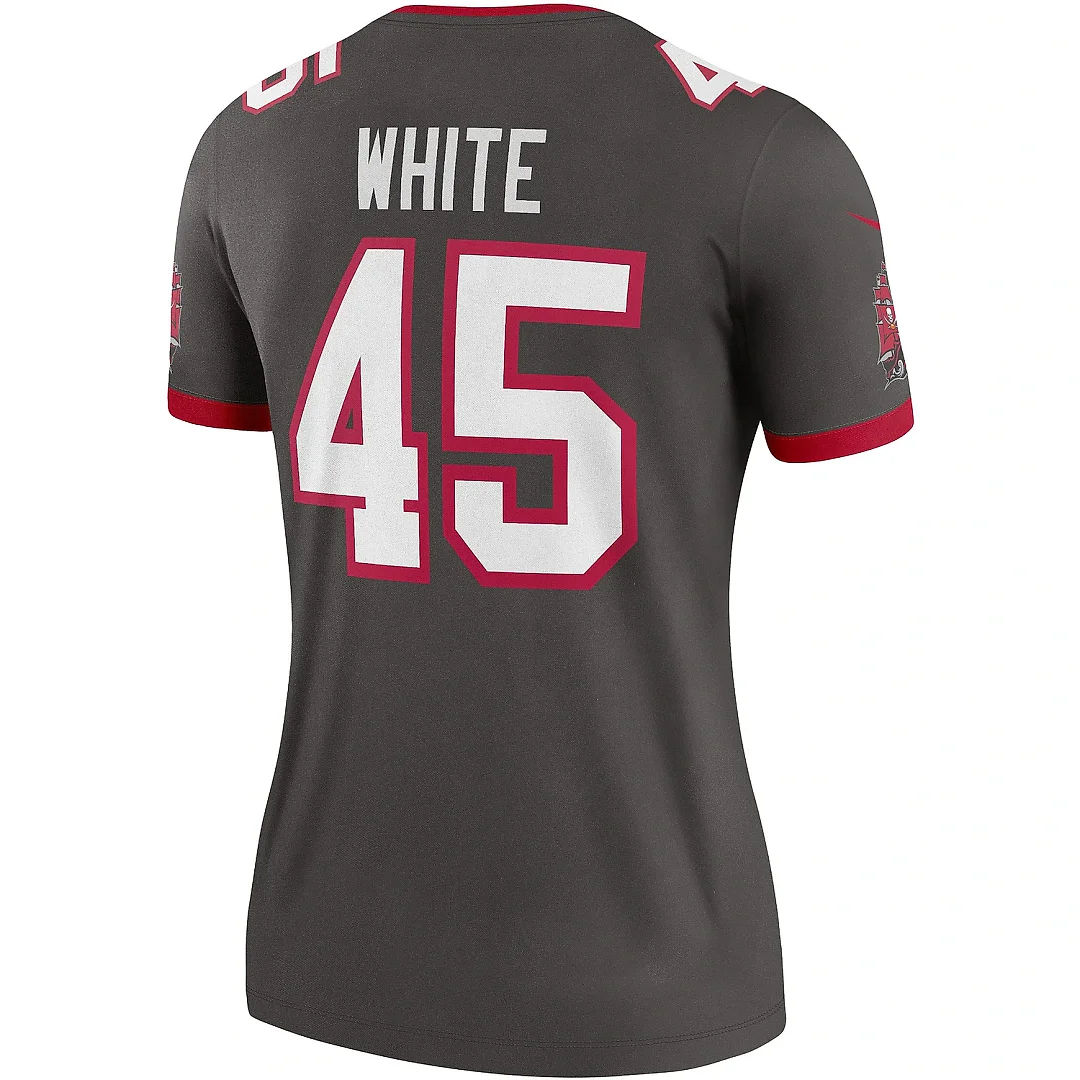 Zennovawear Women's Tampa Bay Buccaneers Devin White Pewter Alternate Legend Player Performance Top