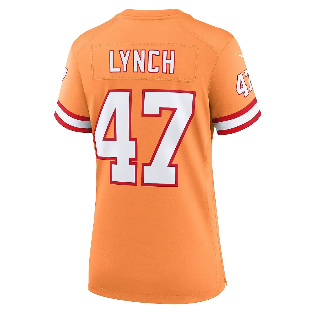 Zennovawear Women's Tampa Bay Buccaneers John Lynch Orange Throwback Game Jersey