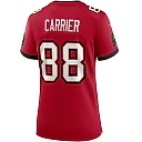 Zennovawear Women's Tampa Bay Buccaneers Mark Carrier Red Game Retired Player Jersey