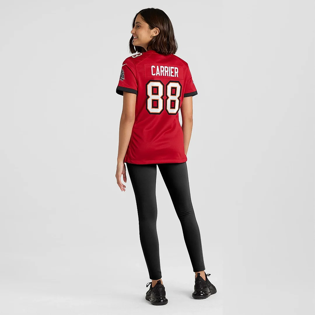 Zennovawear Women's Tampa Bay Buccaneers Mark Carrier Red Game Retired Player Jersey