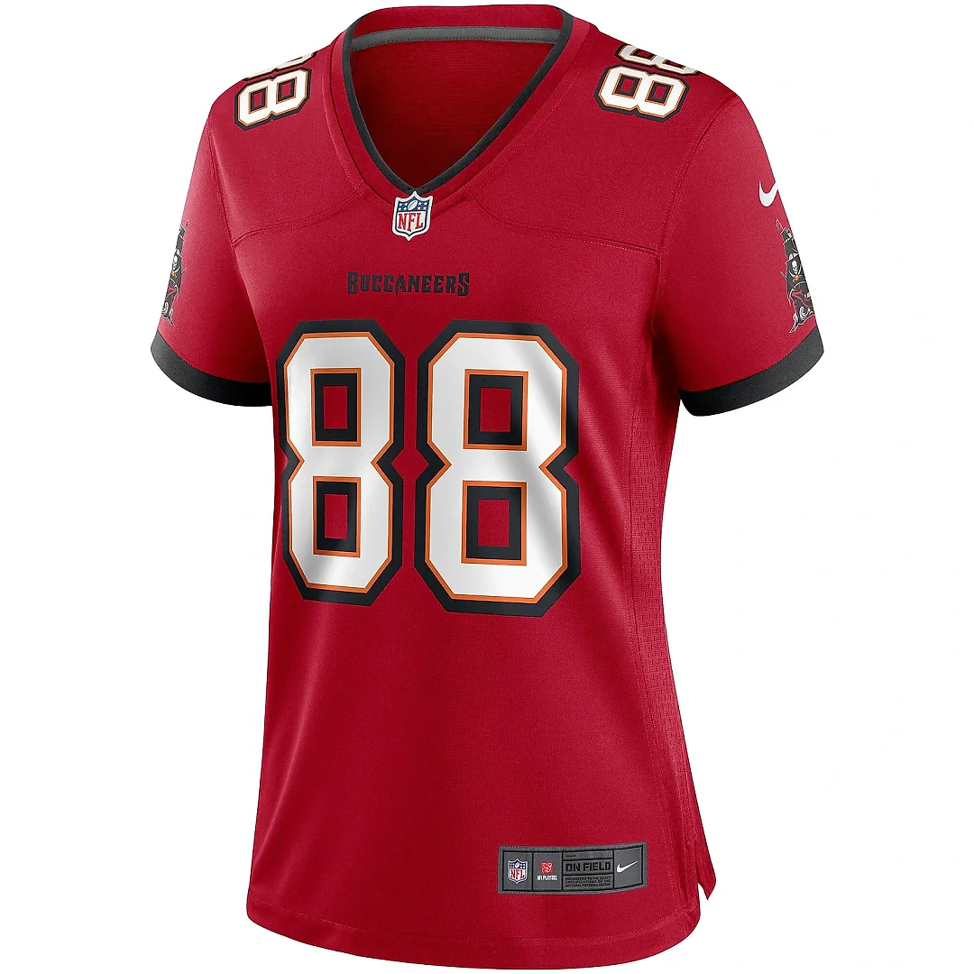 Zennovawear Women's Tampa Bay Buccaneers Mark Carrier Red Game Retired Player Jersey