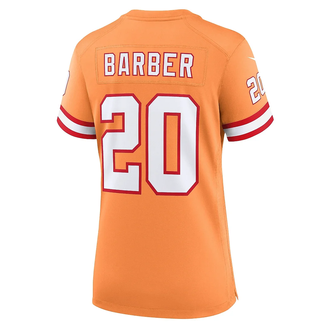 Zennovawear Women's Tampa Bay Buccaneers Ronde Barber Orange Throwback Game Jersey