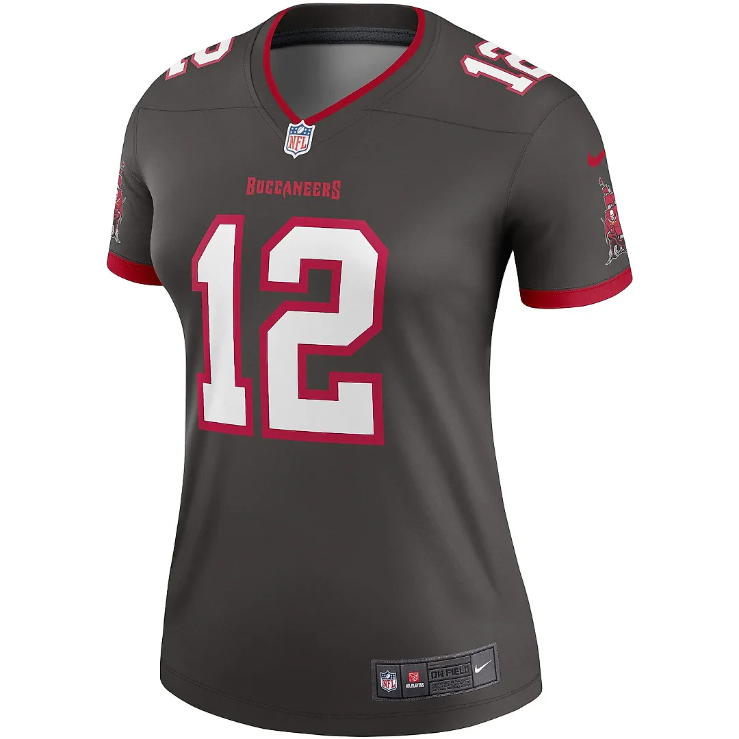 Zennovawear Women's Tampa Bay Buccaneers Tom Brady Pewter Alternate Legend Player Performance Top