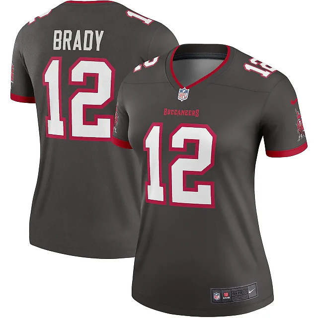 Zennovawear Women's Tampa Bay Buccaneers Tom Brady Pewter Alternate Legend Player Performance Top
