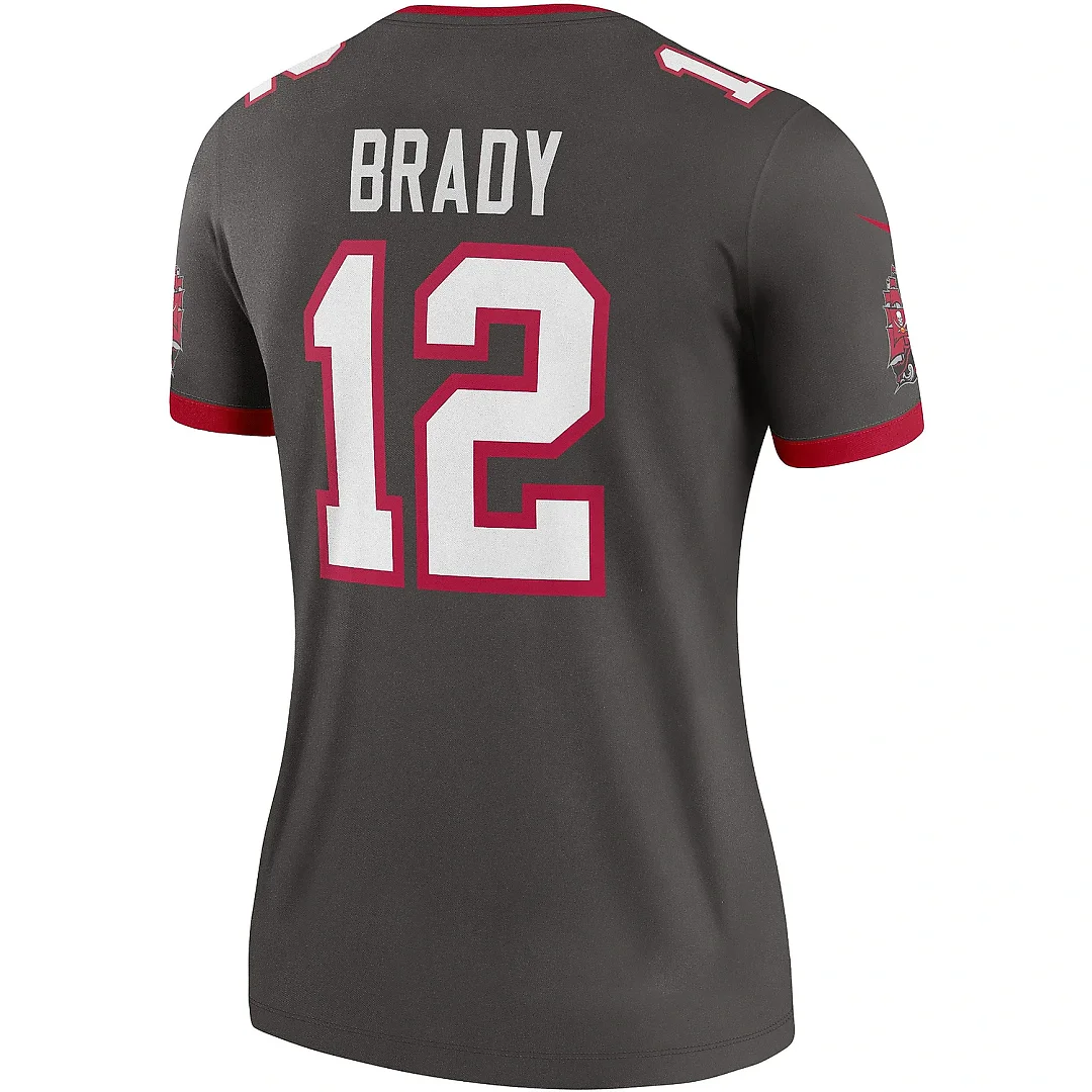 Zennovawear Women's Tampa Bay Buccaneers Tom Brady Pewter Alternate Legend Player Performance Top