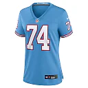 Zennovawear Women's Tennessee Titans Bruce Matthews Light Blue Oilers Throwback Retired Player Game Jersey