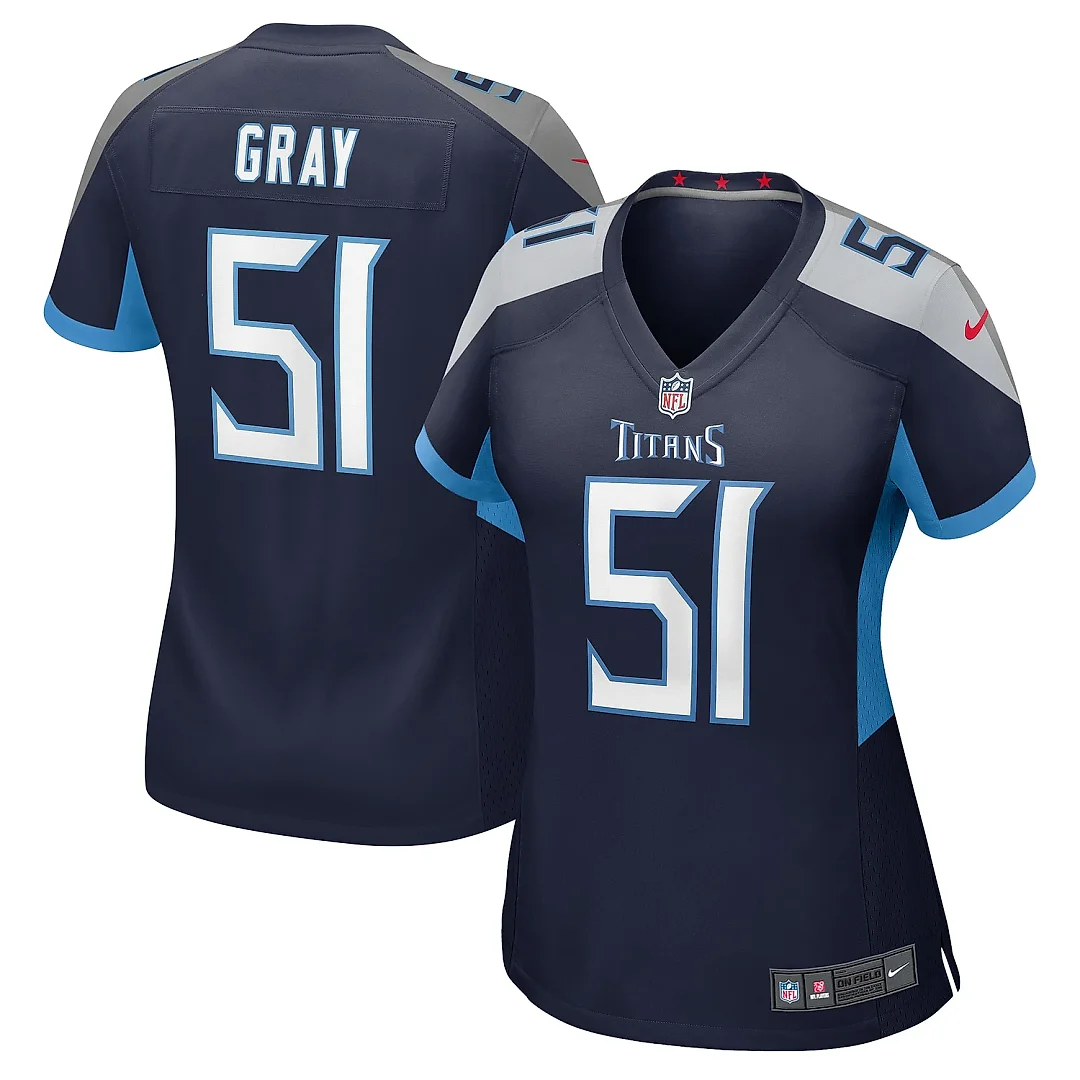 Zennovawear Women's Tennessee Titans Cedric Gray Navy Game Jersey