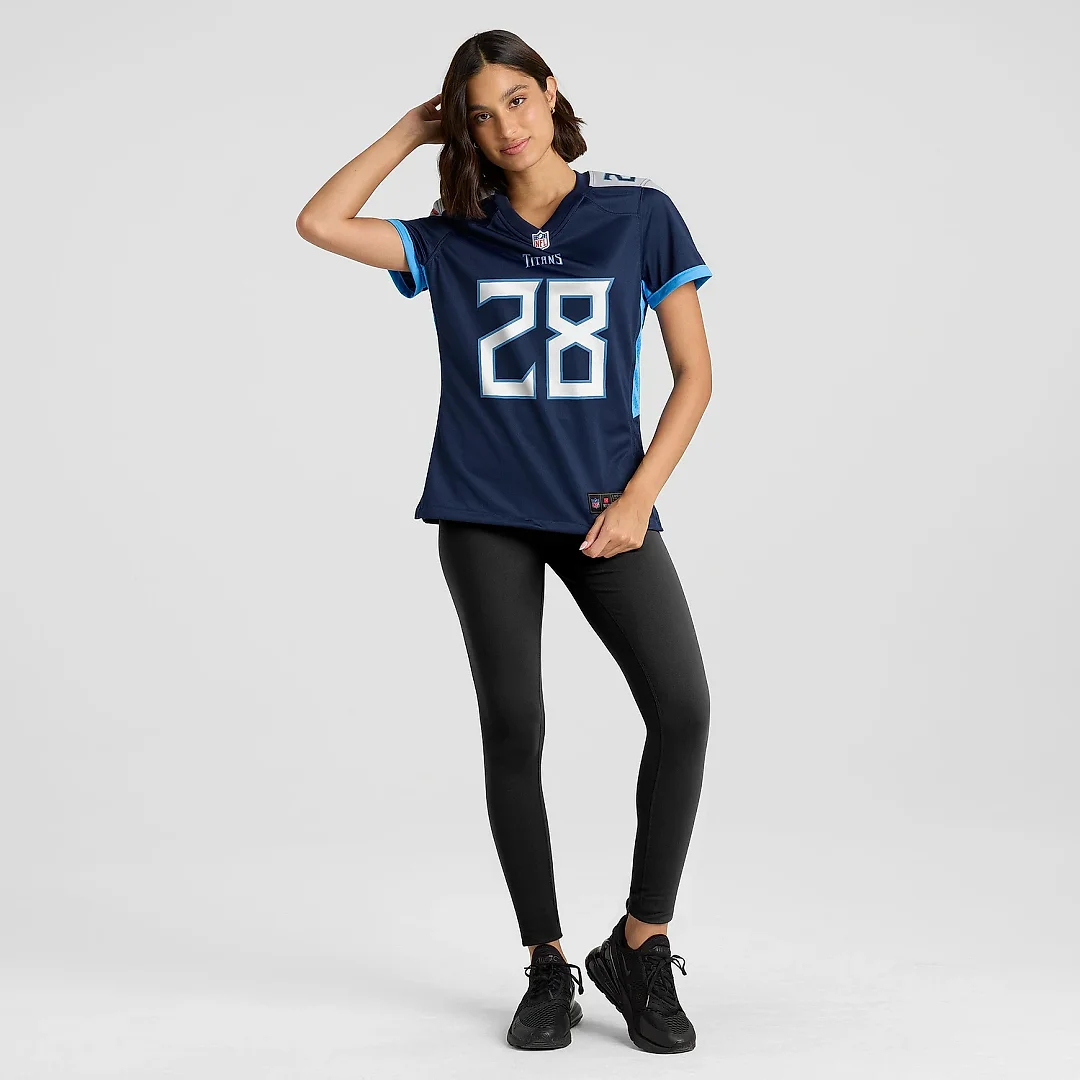Zennovawear Women's Tennessee Titans Chris Johnson Navy Retired Player Game Jersey