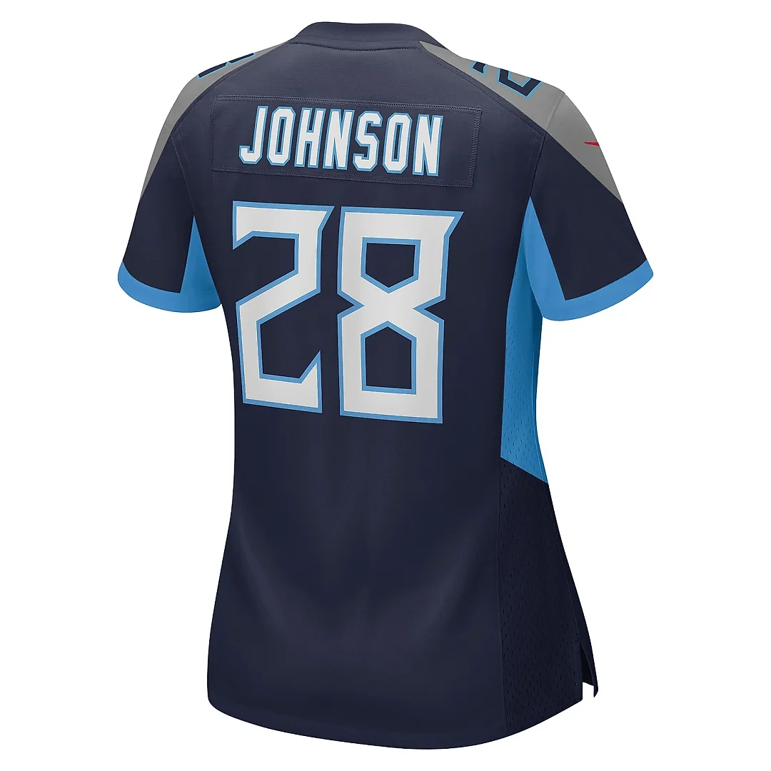 Zennovawear Women's Tennessee Titans Chris Johnson Navy Retired Player Game Jersey