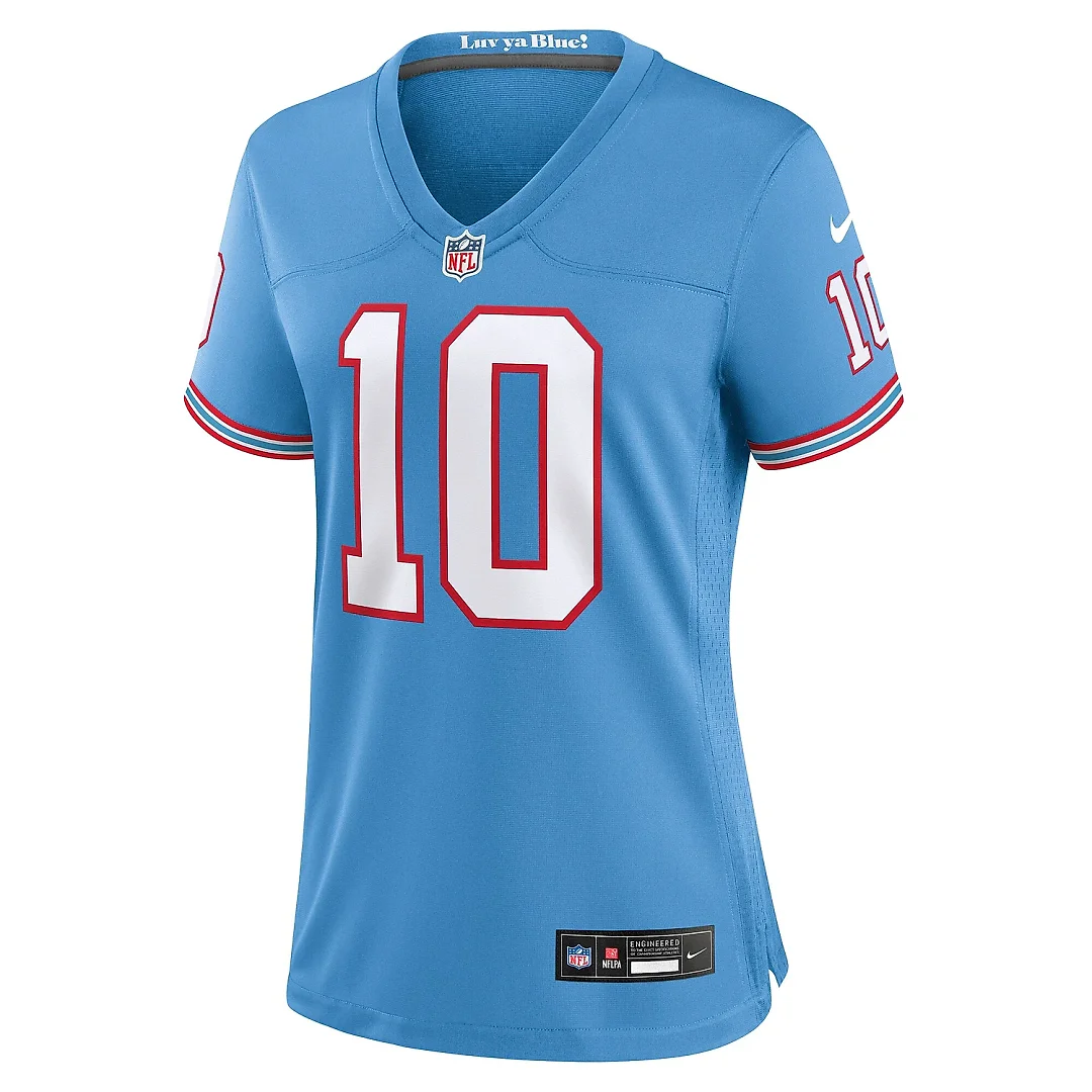 Zennovawear Women's Tennessee Titans DeAndre Hopkins Light Blue Oilers Throwback Player Game Jersey