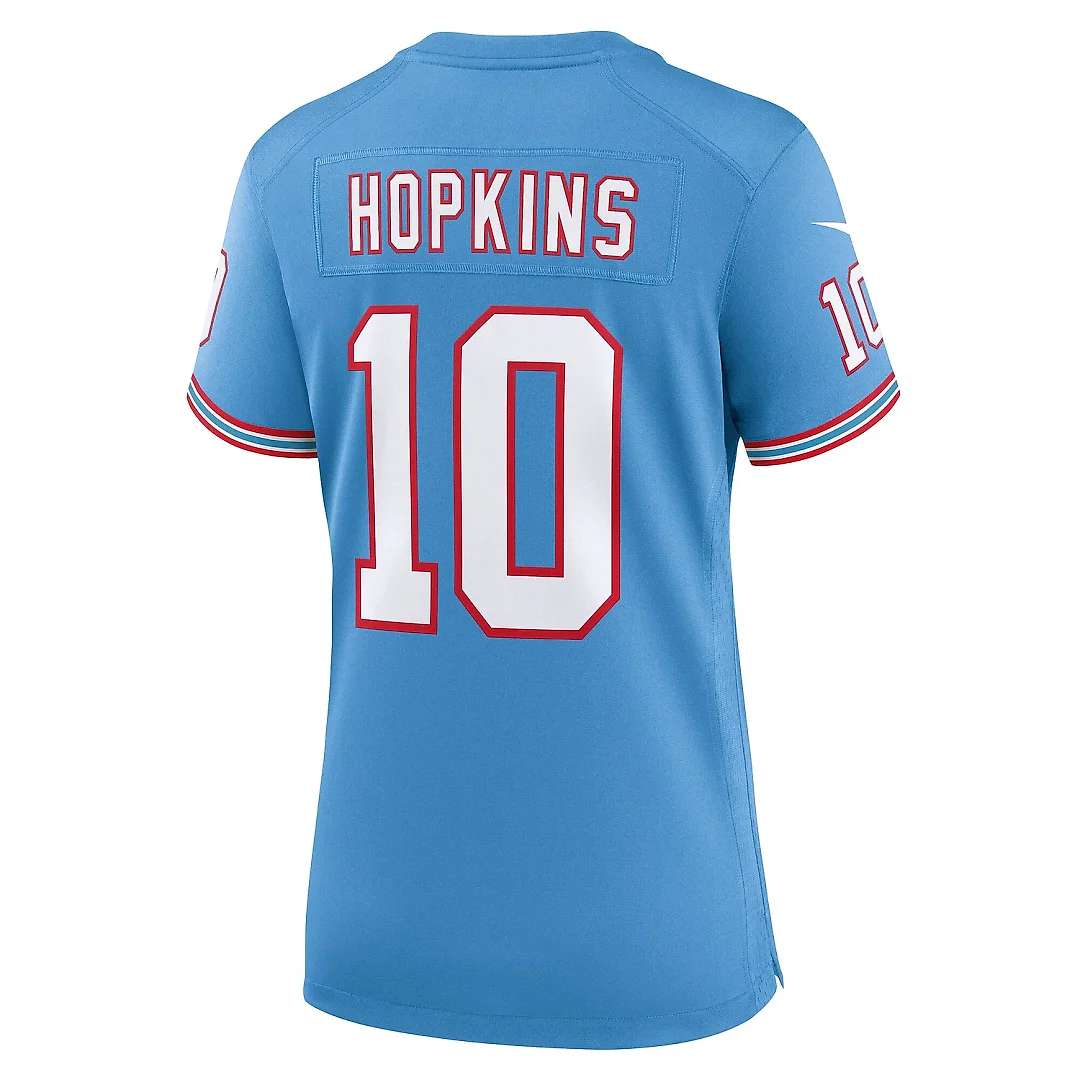 Zennovawear Women's Tennessee Titans DeAndre Hopkins Light Blue Oilers Throwback Player Game Jersey