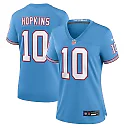 Zennovawear Women's Tennessee Titans DeAndre Hopkins Light Blue Oilers Throwback Player Game Jersey